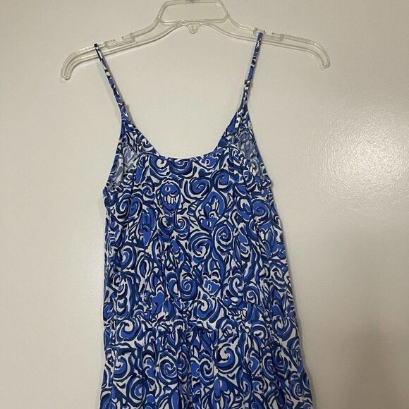 Lilly Pulitzer Melba Jumpsuit One Piece Chasing Tail Indigo Blue Fish Print XS - Picture 5 of 7